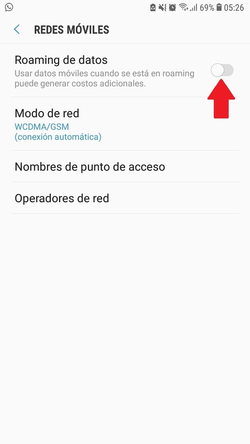 ¿Cómo activar el roaming de datos en Samsung?