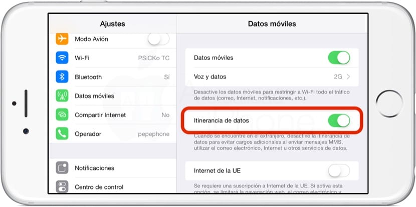¿Cómo desbloquear roaming iPhone?
