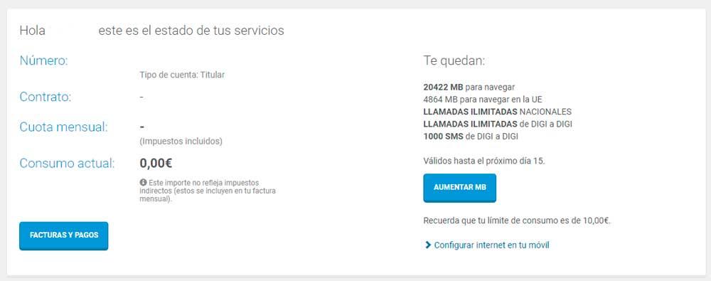 ¿Cómo activar datos DIGI 5 euros?