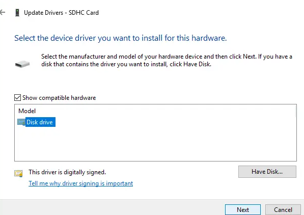 El lector de tarjetas SD no funciona