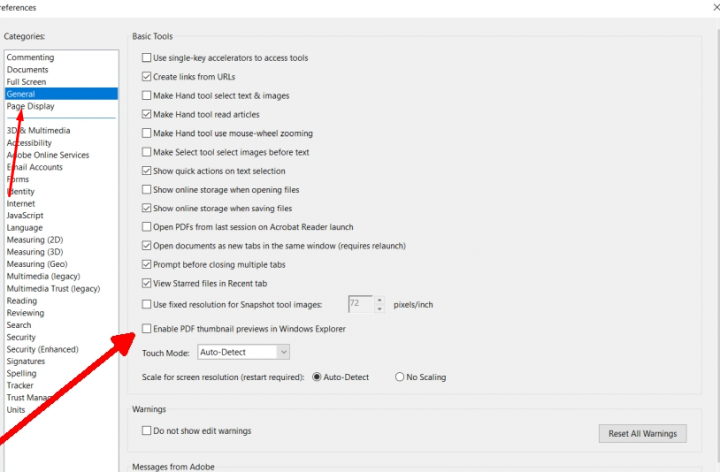 No se muestra la miniatura del PDF