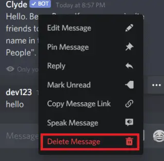 borrar mensajes privados de discord