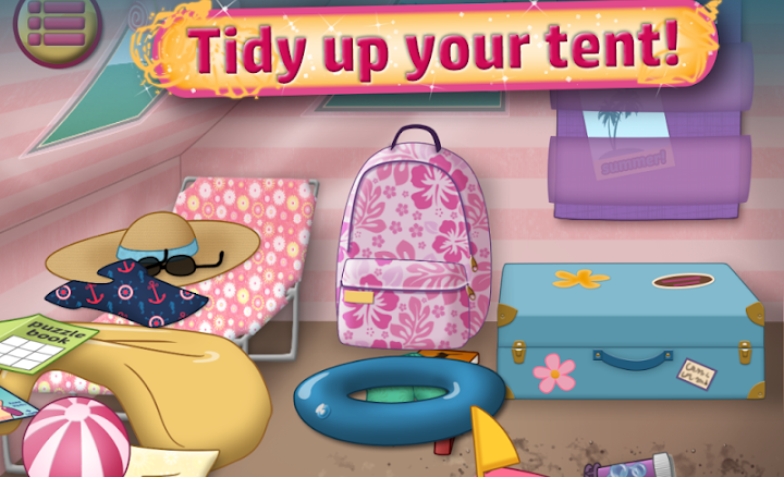 verano, niña, cámping, vida